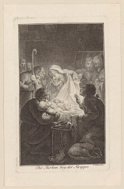 De aanbidding van de herders door Daniel Nikolaus Chodowiecki