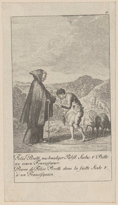 Plaat 10 uit de reeks „Middeleeuwse en moderne geschiedenis“ door Daniel Nikolaus Chodowiecki