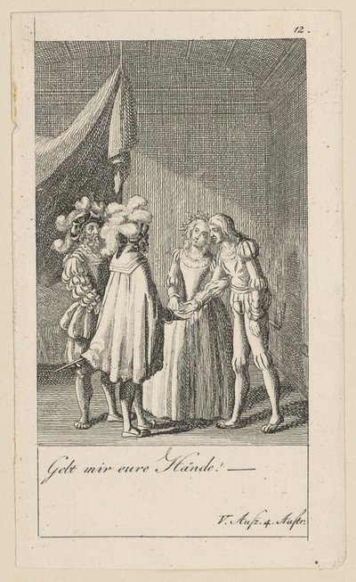 Blad 12 bij Shakespeares "De storm" door Daniel Nikolaus Chodowiecki