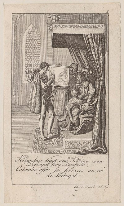 Blad 1 bij "Oude, middeleeuwse en moderne geschiedenis" door Daniel Nikolaus Chodowiecki