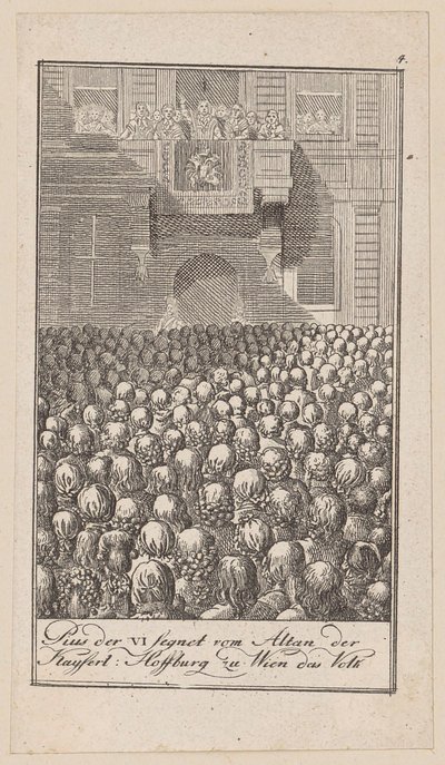 Blad 4 van „Afbeeldingen uit de moderne geschiedenis“ door Daniel Nikolaus Chodowiecki