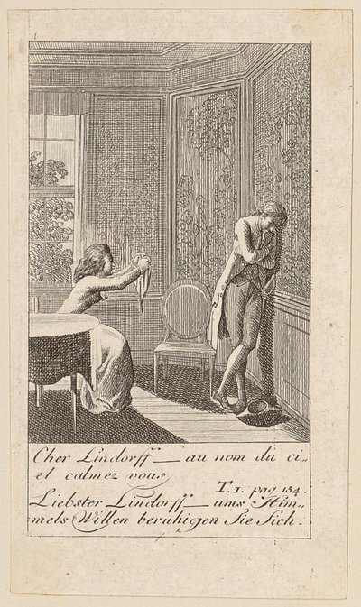 Plaat 4 bij "Karoline von Lichtfield" door Daniel Nikolaus Chodowiecki