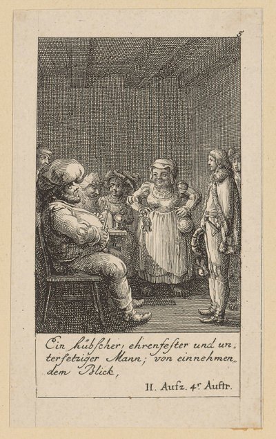 Blad 5 bij Shakespeares "Koning Hendrik de Vierde" door Daniel Nikolaus Chodowiecki