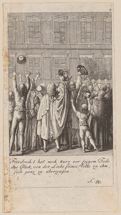 Blad 7 uit de reeks “Geschiedenis van Brandenburg” door Daniel Nikolaus Chodowiecki