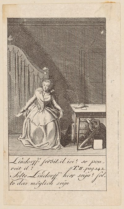 Blad 8 bij „Karoline von Lichtfield“ door Daniel Nikolaus Chodowiecki