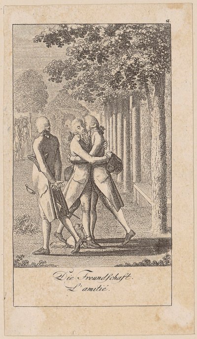 Vriendschap, blad 2 uit de reeks „Oprechtheid en huichelarij” door Daniel Nikolaus Chodowiecki