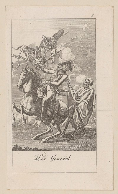 Generaal, blad 2 uit de reeks "De dodendans" door Daniel Nikolaus Chodowiecki
