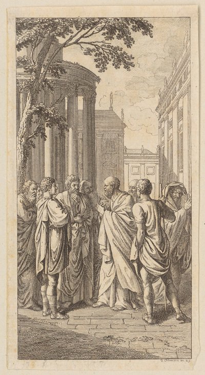 Frontispicegravure voor Basedows „Praktische Philosophie“ door Daniel Nikolaus Chodowiecki