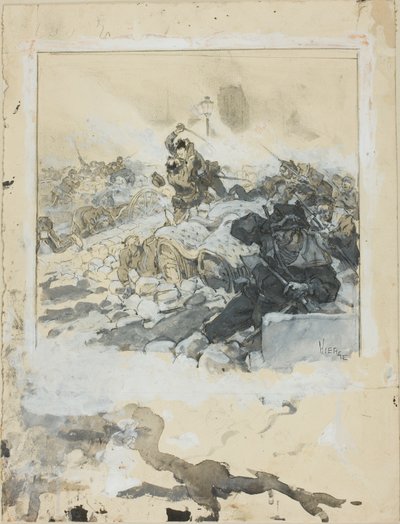 Scène van de Onderdrukking van de Parijse Commune in mei 1871 door Daniel Urrabieta Vierge