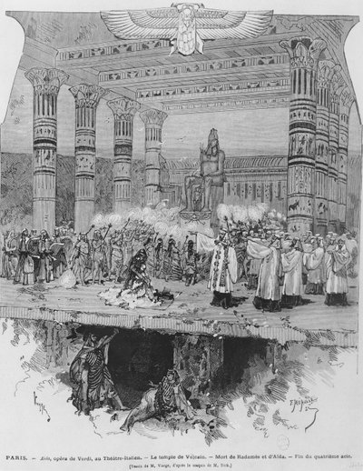 De Tempel van Vulcanus met de dood van Radames en Aida, scène uit Act IV van 