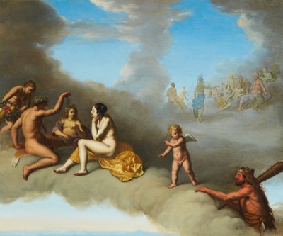 Een bijeenkomst van de Goden met de Apotheose van Hercules door Daniel Vertangen