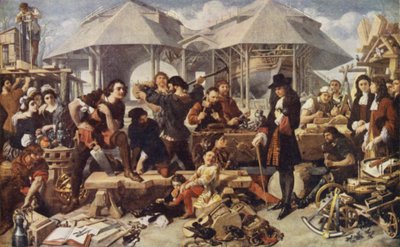 Peter de Grote in Deptford Dockyard, Londen door Daniel after Maclise
