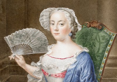 Portret van een dame met waaier door Daniël Bruyninx