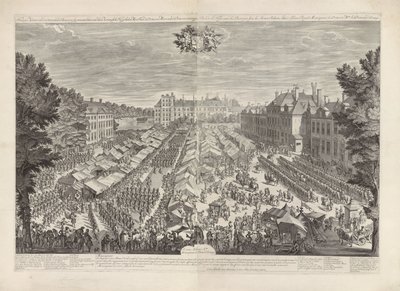 Haagse Kermis met de prins en prinses van Oranje, 1686 door Daniël Marot (I)