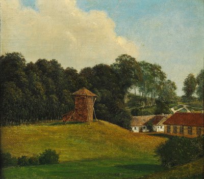 Deens:  Parti fra "Mariendal ved Assens" Uitzicht op Mariendal bij Assens door Dankvart Dreyer