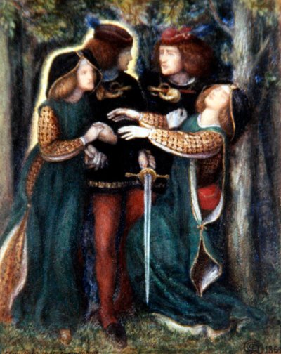 Hoe ze elkaar ontmoetten door Dante Gabriel Charles Rossetti