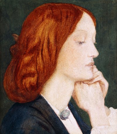 Portret van Elizabeth Siddal, in Profiel naar Rechts door Dante Gabriel Charles Rossetti