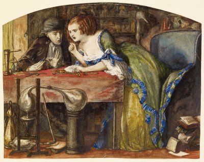 Het laboratorium door Dante Gabriel Charles Rossetti