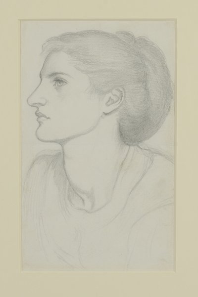 Vrouwenhoofd door Dante Gabriel Charles Rossetti