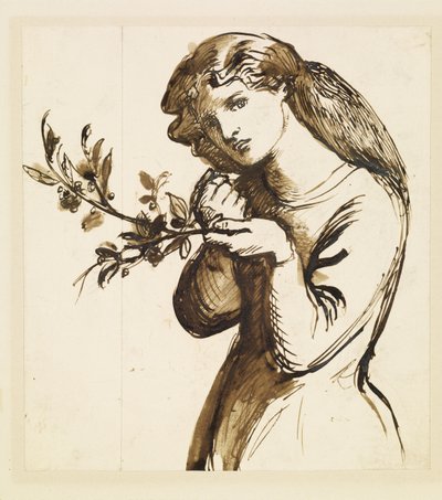 Vrouw - Studie van een meisje dat kersen eet door Dante Gabriel Rossetti