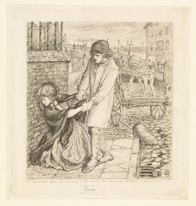 Gevonden - Compositiestudie door Dante Gabriel Rossetti