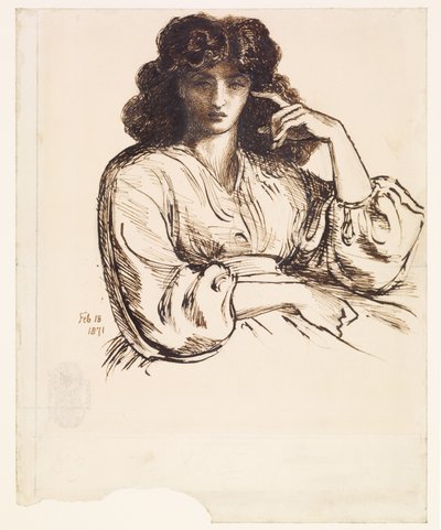 Portret van Jane Morris door Dante Gabriel Rossetti