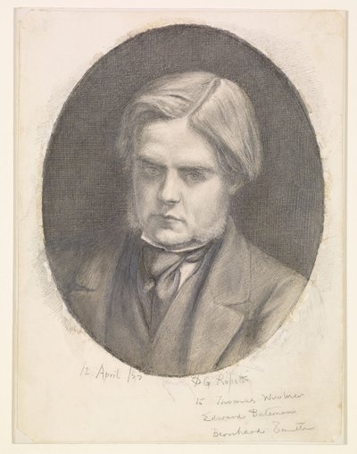 Portrait of William Holman Hunt (1827-1910) door Dante Gabriel Rossetti