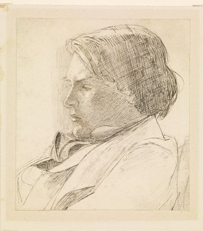 Portret van een jonge man door Dante Gabriel Rossetti