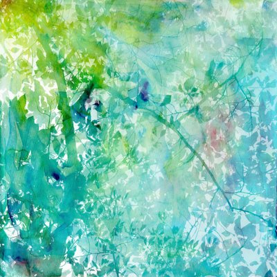 Groen Blauw Bos Licht door Danushka Abeygoda