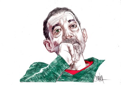 Emanuele Trevi, 2021 (digitale kleurpotloodtekening) door Dariush Radpour