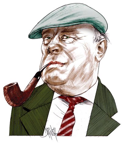 Ernst Von Salamon, 2021 (digitale kleurpotloodtekening) door Dariush Radpour