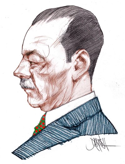 Paolo Vita-Finzi, 2023 (digitale kleurpotloodtekening) door Dariush Radpour