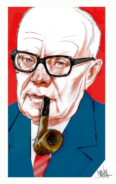 Sandro Pertini, 2022 (digitale kleurpotloodtekening) door Dariush Radpour