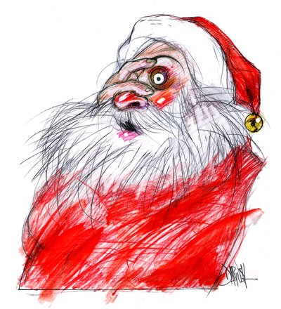 Kerstman, 2008 (digitale kleurpotloodtekening) door Dariush Radpour