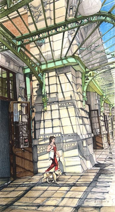 Franse Rivièra 1, 2025 (potlood op papier) door Darrell Windjack