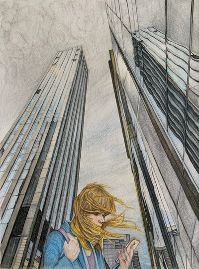 Oh zeg, kun je het zien 1, 2024 (potlood op papier) door Darrell Windjack