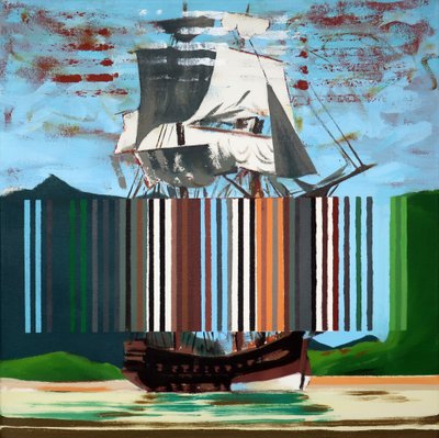 Bark Endeavour, 2019 (acryl op doek) door Darren Coffield