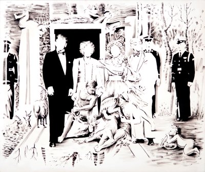 Verzorging van Jupiter, 2018 (olieverf op doek) door Darren Coffield