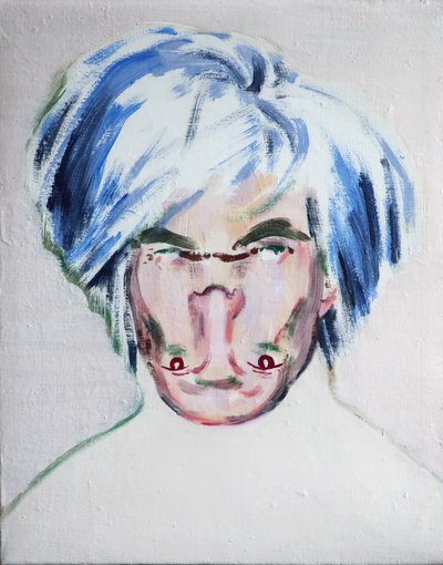 Shockheaded Warhol, 2013 (acrylverf op doek) door Darren Coffield