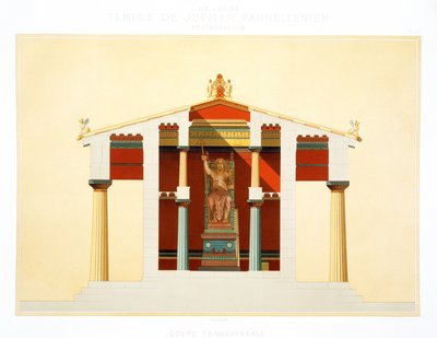 Dwarsdoorsnede van de Tempel van Jupiter in Aegina door Daumont