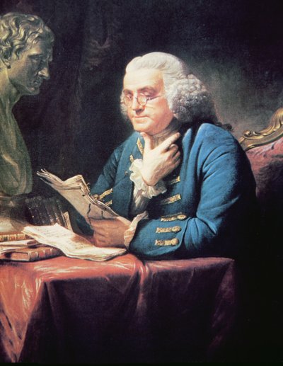 Benjamin Franklin door David (after) Martin