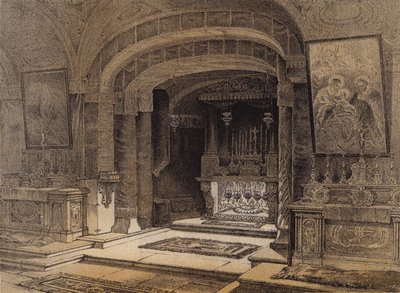 Heiligdom van de Aankondiging, Nazareth door David (after) Roberts
