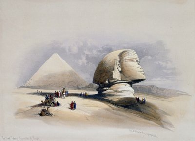Uitzicht op Gizeh Necropolis, gravure naar ontwerp van David Roberts (1796-1864) door David (after) Roberts