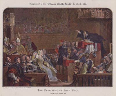 De prediking van John Knox door David (after) Wilkie