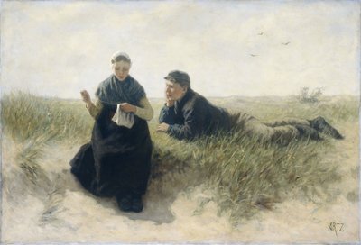 Jongen en meisje in de duinen door David Adolph Constant Artz
