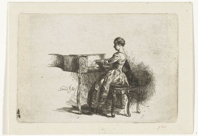 Meisje aan de piano door David Bles