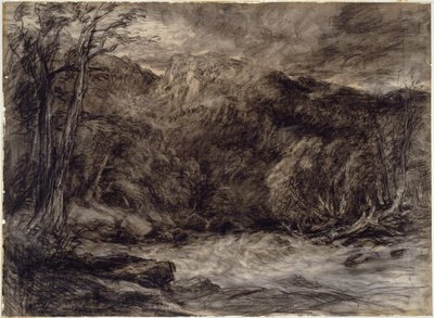 Een bergstroom door David Cox the elder