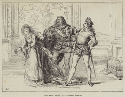 Scène uit Hinko, in het Queens Theatre door David Henry Friston