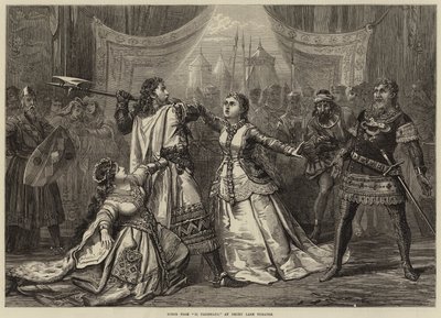 Scène uit Il Talismano, in het Drury Lane Theatre door David Henry Friston