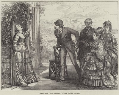 Scène uit Old Soldiers in het Strand Theatre door David Henry Friston